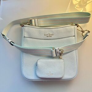 Kate Spade Leather Rosie North South Swingpack Crossbody Bundle Crisp Sky